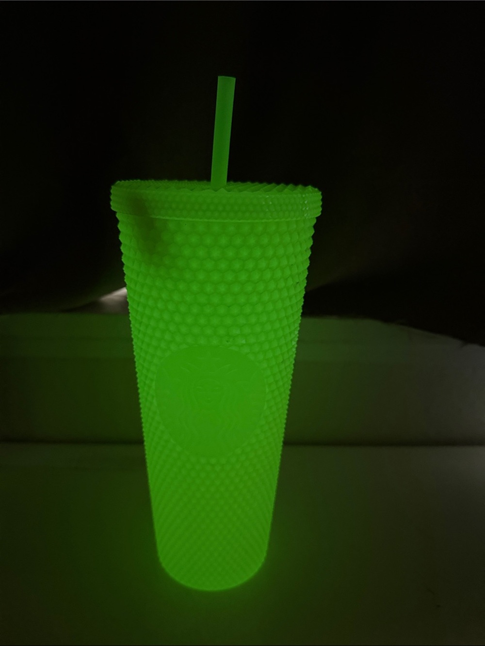 Starbucks Glow-in-the-dark Green Studded Tumbler with Straw